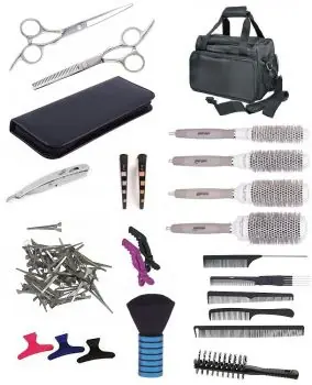 Super Cena SET Taška BK10 Kadeřnický set pro učně - textilní taška s vybavením pro praváky
