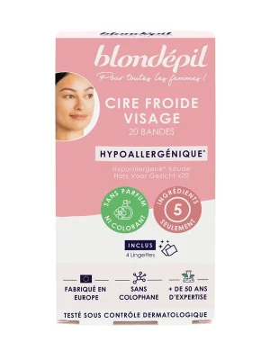 Horká Nabídka Cire Froide Visage HypoallergéniqueStudené voskové pásky na obličej - hypoalergenní, 20 ks
