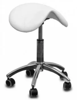 SALON KOMPLET Kadeřnický taburet AM-302 Sedlo - ergonomický tvar - bílý Super Cena