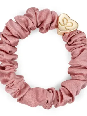 By Eloise London Gold Heart Silk Scrunchie Autentický