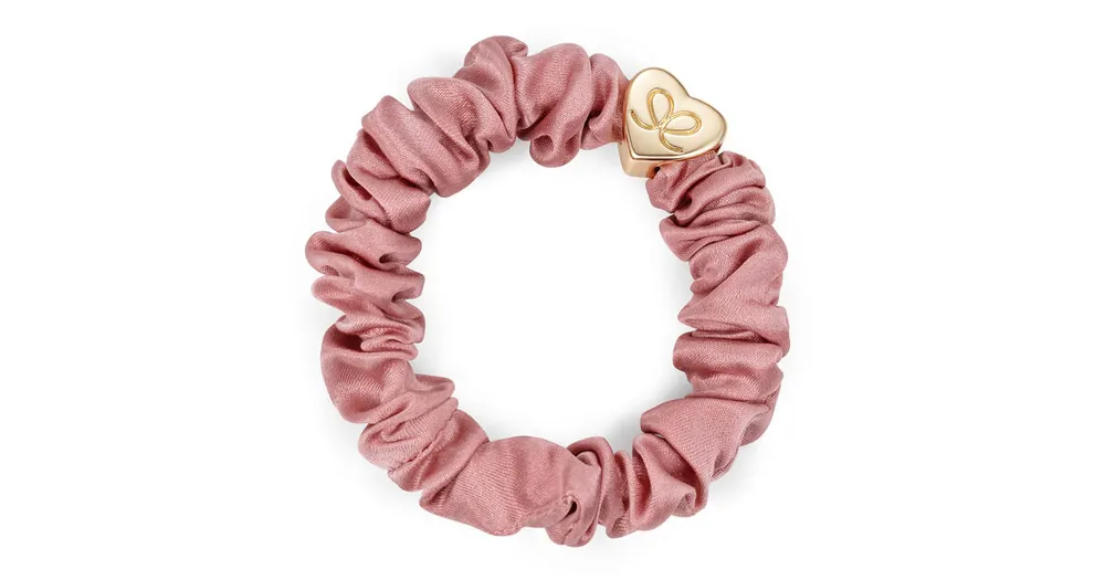 By Eloise London Gold Heart Silk Scrunchie Autentický