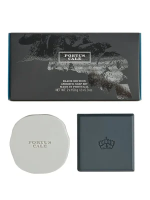 Portus Cale Black EditionSada tuhých mýdel, 2 × 150 g Horká Nabídka