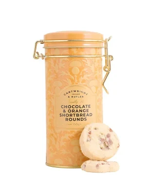 Chocolate & Orange Shortbread RoundsSušenky s čokoládou a pomerančem, v plechové dóze, 150 g Nízká Cena