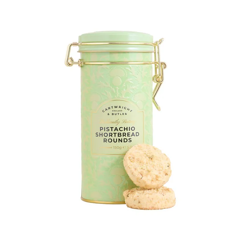 Nízká Cena Pistachio Shortbread RoundsPistáciové sušenky v plechové dóze, 150 g