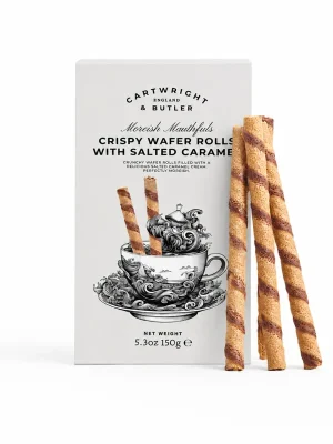 Crispy Wafer Rolls With Salted CaramelOplatkové trubičky se slaným karamelem, 150 g Nová Kolekce