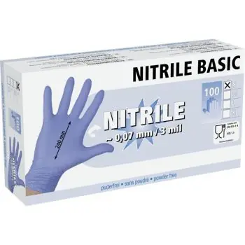 NITRILE BASIC Blu L Nitrilové rukavice pro vícenásobné použití 100ks modré - velikost Large Tovární Cena