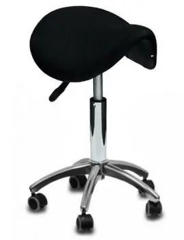 Must-Have SALON KOMPLET Kadeřnický taburet AM-302 Sedlo - ergonomický tvar - černý