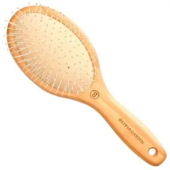 OLIVIA GARDEN Detangle Nylon M - Bambusový kartáč s nylonovými štětinami 80 x 235mm Hit Sezóny