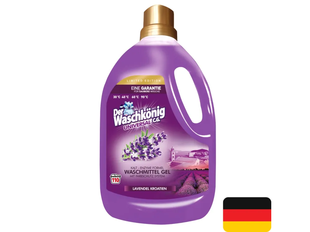 Akce Waschkönig prací gel 110 dávek Universal Lavendel Kroatien 3,305 l