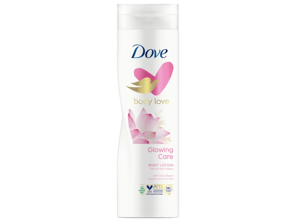 Dove tělové mléko 250 ml Glowing Care Lotosový květ a Rýžové mléko Nízká Cena
