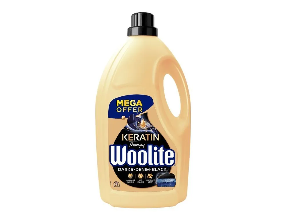 Výhodná Nabídka Woolite prací gel 75 dávek Darks, Denim, Black 4,5 l