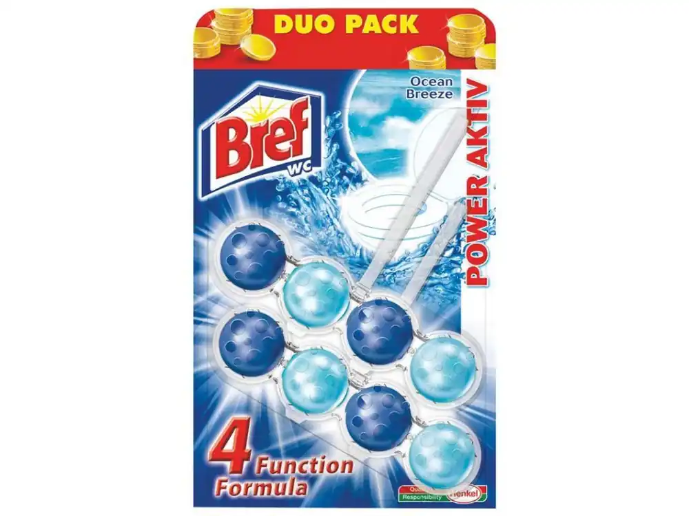 Cenová Bomba Bref WC blok Power Aktiv 2 ks (2x50g) Ocean