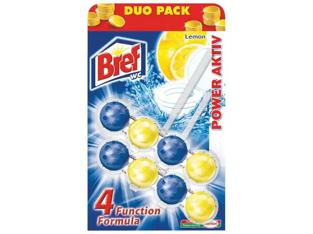 Bref WC blok Power Aktiv 2 ks (2x50g) Lemon Značkový