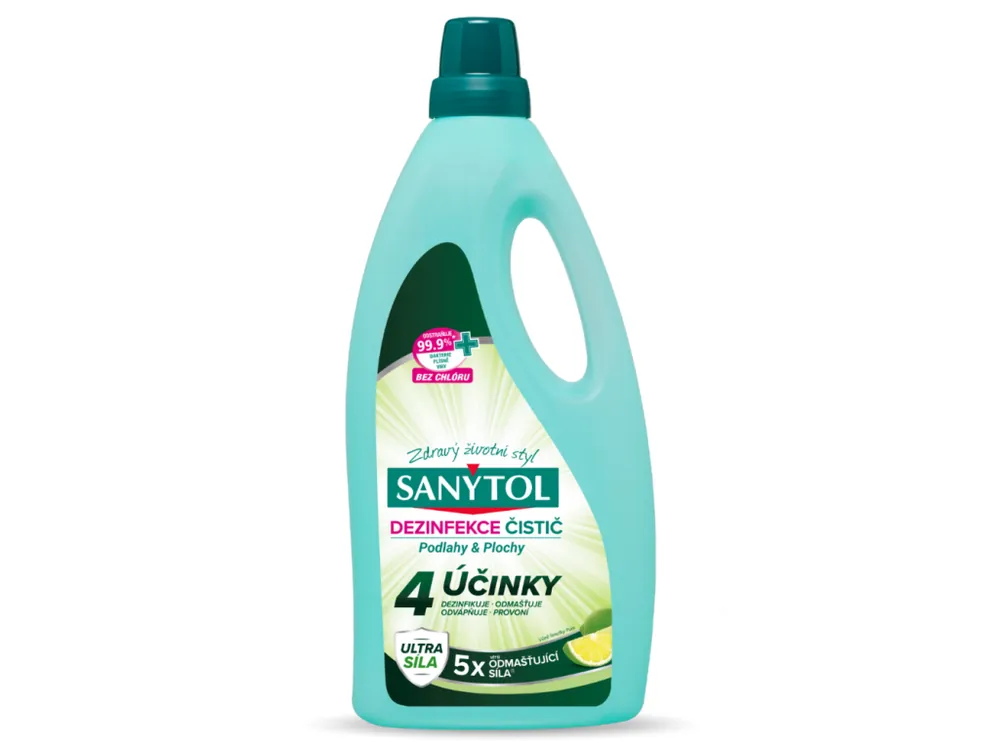Sanytol čistič na podlahy a plochy 1 l Limetka 4 Účinky Jen Po Omezenou Doba