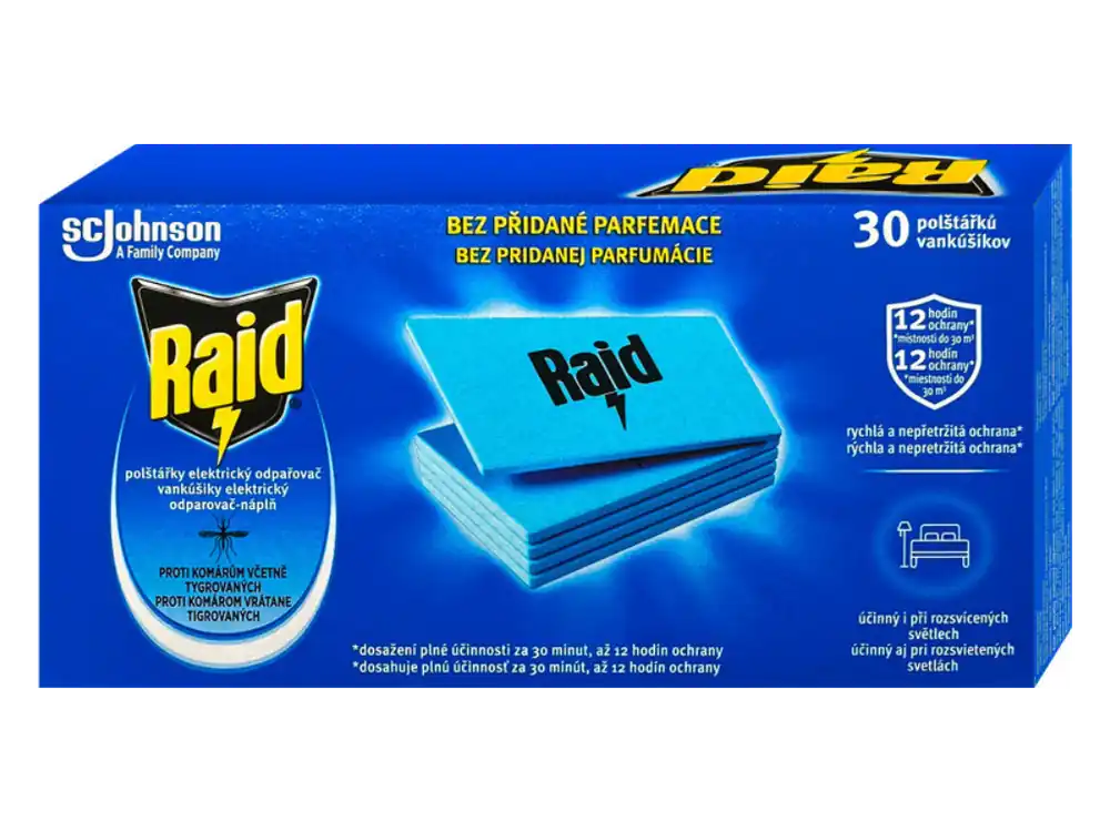 Sleva Raid náhrádní polštářky pro elektrický odpařovač proti komárům 30 ks