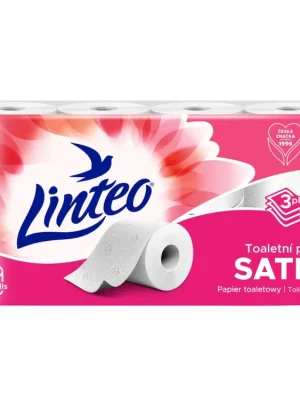 Linteo toaletní papír 8 ks Satin bílý 3-vrstvý Nízká Cena