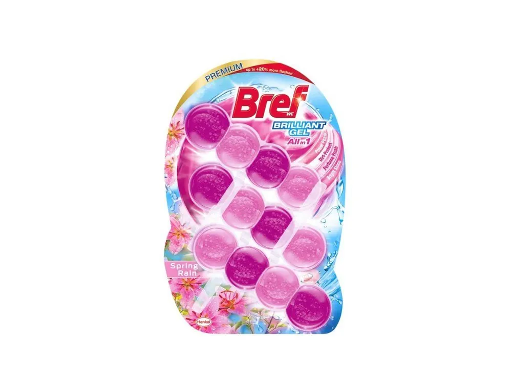 Oblíbený Bref WC blok Brilliant gel 3 ks (3x42g) Spring Rain