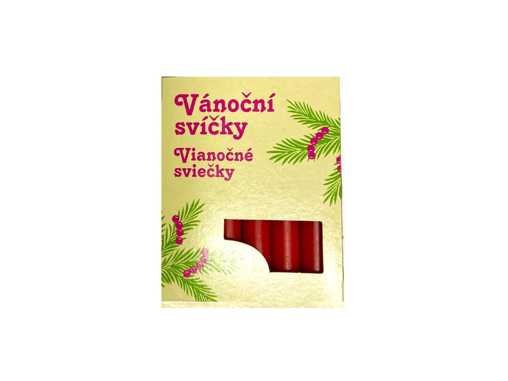 Vánoční svíčky 12 ks červené Ihned K Objednání
