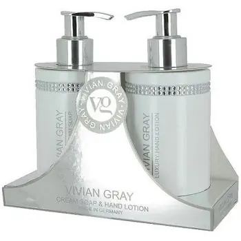 VIVIAN GRAY CRYSTALS WHITE Cream Soap + Hand Lotion 2x250ml - tekuté mýdlo + mléko na ruce Přímo Od Výrobce