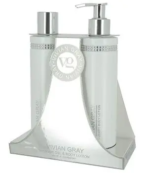 Omezená Nabídka VIVIAN GRAY CRYSTALS WHITE Shower Gel + Body Lotion 2x250ml - sprchový gel + tělové mléko