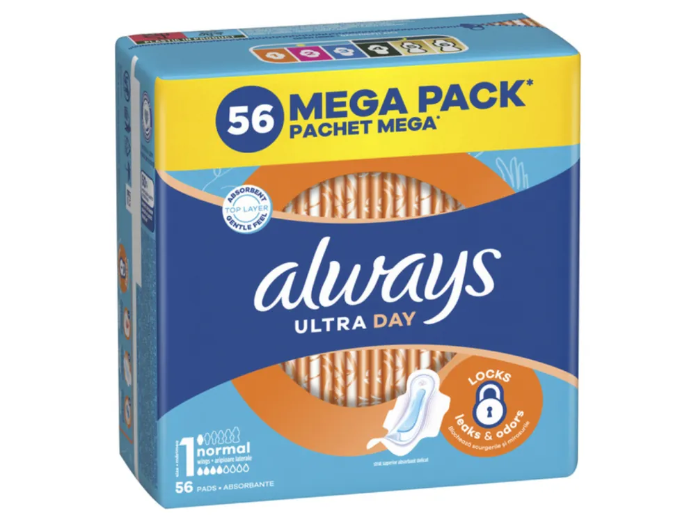 Always vložky 56 ks Ultra Normal plus Vrácení Zdarma