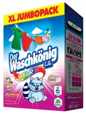 Značkový Waschkönig prací prášek 100 dávek Color 6 kg