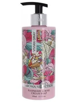 VIVIAN GRAY Aroma Selection Raspberry And Rose Cream Soap 400ml - luxusní krémové mýdlo Jen Po Omezenou Doba