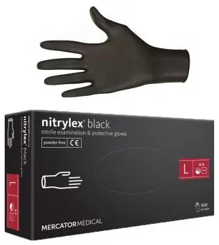 MERCATOR Nitrylex BLACK 100ks L - nitrilové rukavice pro vícenásobné použití - černé Objednat Nyní