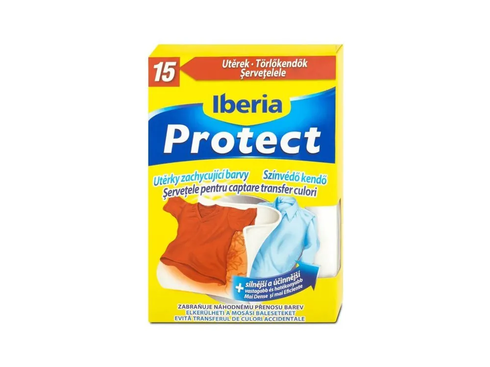 Iberia Protect 15 ks Speciální utěrky pro praní různobarevných oděvů Nakupujte Hned