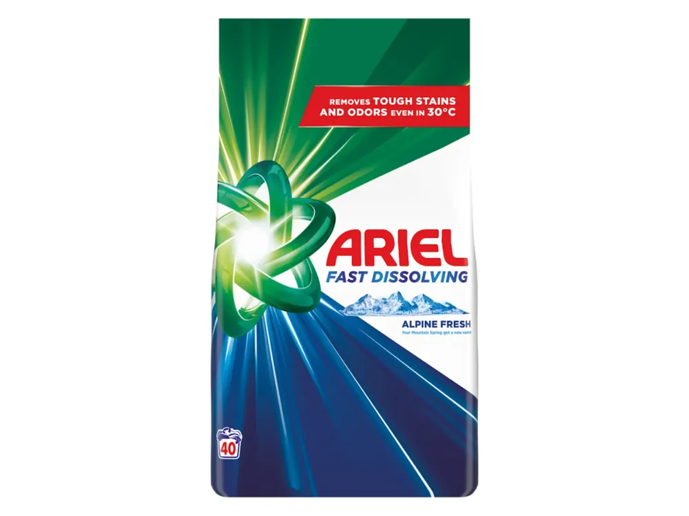 Ariel prací prášek 40 dávek Alpine Fresh 2,2 kg Akční Cena