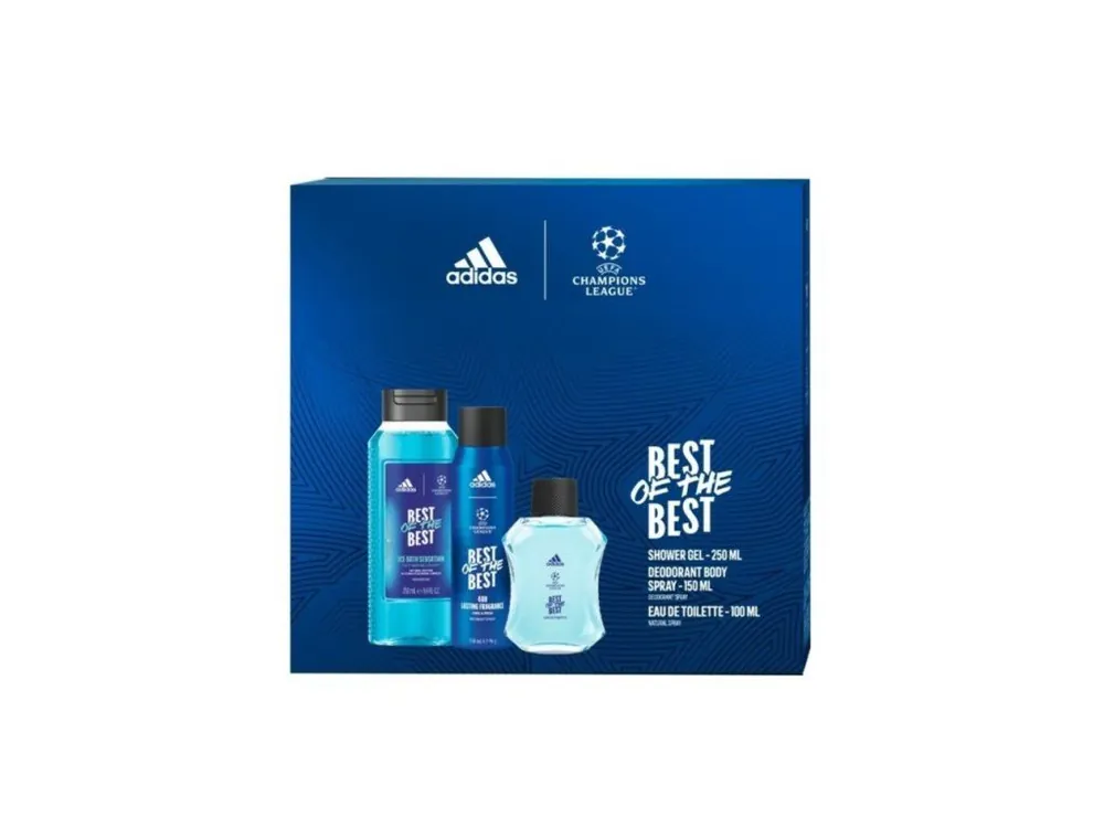 Adidas dárková sada UEFA Best of the Best (EDT 100 ml + deodorant 150 ml + sprchový gel 250 ml) Cenově Výhodný