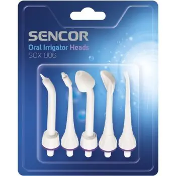 SENCOR SOX 006 Náhradní nástavce pro zubní sprchu SOI 11x - bílo fialové 5ks Speciální Cena