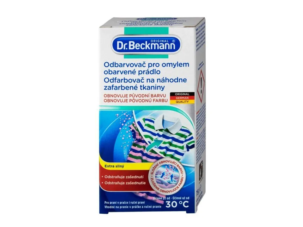 Výprodej Dr. Beckmann odbarvovač na omylem obarvené prádlo 75 g