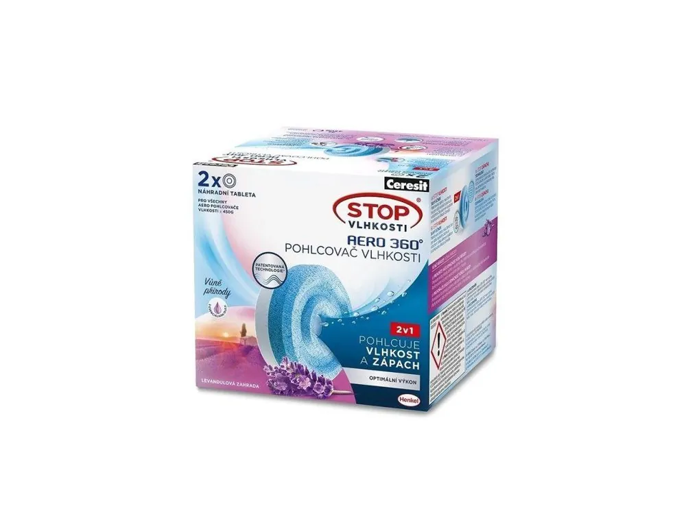 Ceresit Stop vlhkosti Aero 360° náhradní tablety 2 x 450 g Levandule Novinka
