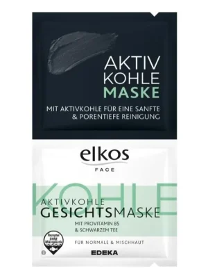 Pouze Dnes Elkos Face pleťová maska 2 ks Aktivní uhlí