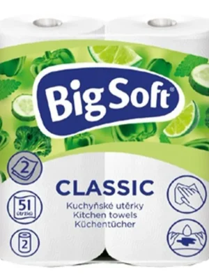 Aktuální Big Soft kuchyňské utěrky Classic 2 ks 2-vrstvé