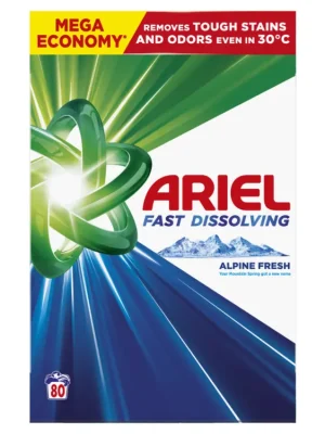 Ariel prací prášek 80 dávek Alpine Fresh 4,4 kg Jen Po Omezenou Doba