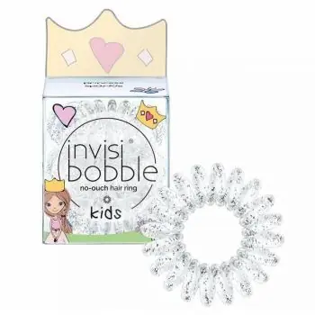 Značkový INVISIBOBBLE Original Kids Princess Sparkle 3ks - Spirálové gumičky do vlasů - průhledné s glitry
