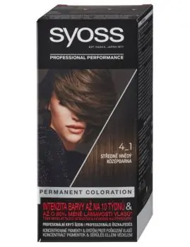 SYOSS Professional Permanentní barva na vlasy - Středně hnědý 4-1 Aktuální