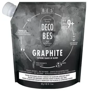BES Decobes Graphite 9+ Gentle 500g - melír pro intenzivní popelavě studenou blond Výhodná Nabídka