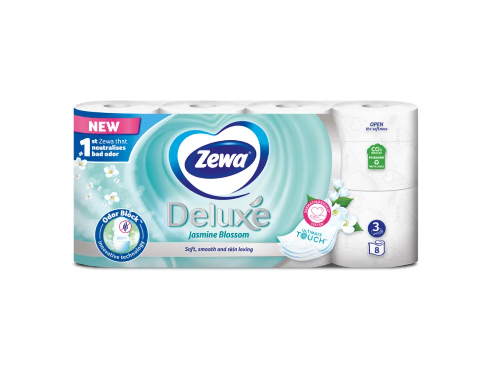 Zewa toaletní papír 8 ks Deluxe Jasmine Blossom 3-vrstvý Horká Nabídka