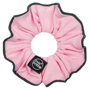 INVISIBOBBLE SPRUNCHIE Pink Mantra - Látková gumička do vlasů - růžová s černým okrajem Hit Sezóny