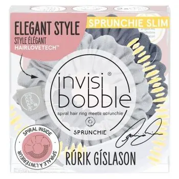 INVISIBOBBLE SPRUNCHIE SLIM Rúrik Gíslason 2ks - Látkové gumičky do vlasů - světle a tmavě šedá Horká Nabídka