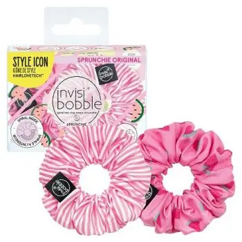 INVISIBOBBLE SPRUNCHIE DUO Fruit Fiestae 2ks - Látkové gumičky - růžovo bílá + růžová s melouny Nakupujte Hned
