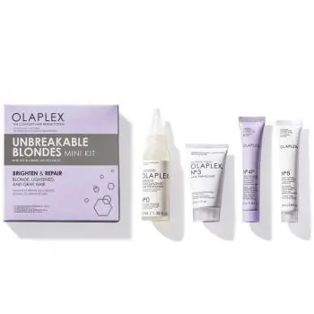 OLAPLEX Mini Kit Unbreakable Blondes - sada pro obnovu a hloubkovou regeneraci blond vlasů Akční Nabídka