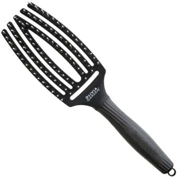 Novinka OLIVIA GARDEN FB1PC-CM Fingerbrush Combo Medium Black - Profesionální kartáč s kančími štětinami
