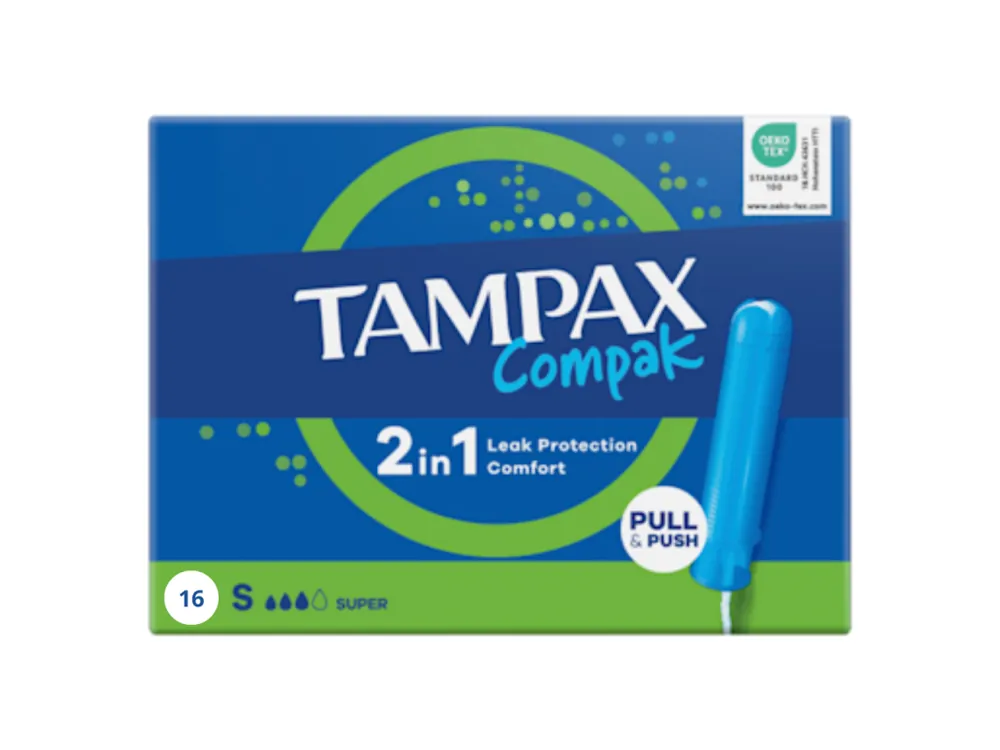 Tampax Compak tampony s aplikátorem 16 ks Super Originální