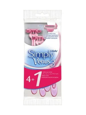 Novinka Gillette jednorázové holicí strojky Venus3 Simply 4+1 ks