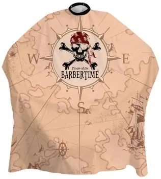 Oblíbený BARBERTIME Crystal Barber Cape Mapped - barber plášť pirátská mapa - béžový