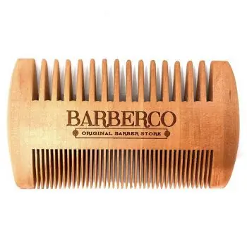 Akce BARBERCO Dřevěný dvoustranný hřeben pro úpravu knírků a vousů - 9,8cm